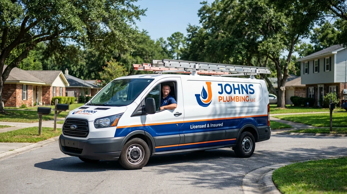 Johns Plumbing LLC service van in Granite, OK